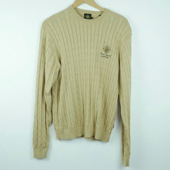 Trump National Golf Club Small Sweater Cable Knit Embroidered Logo Crest Preppy - Picture 1 of 9